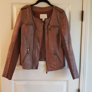 Hinge leather tan jacket sz S